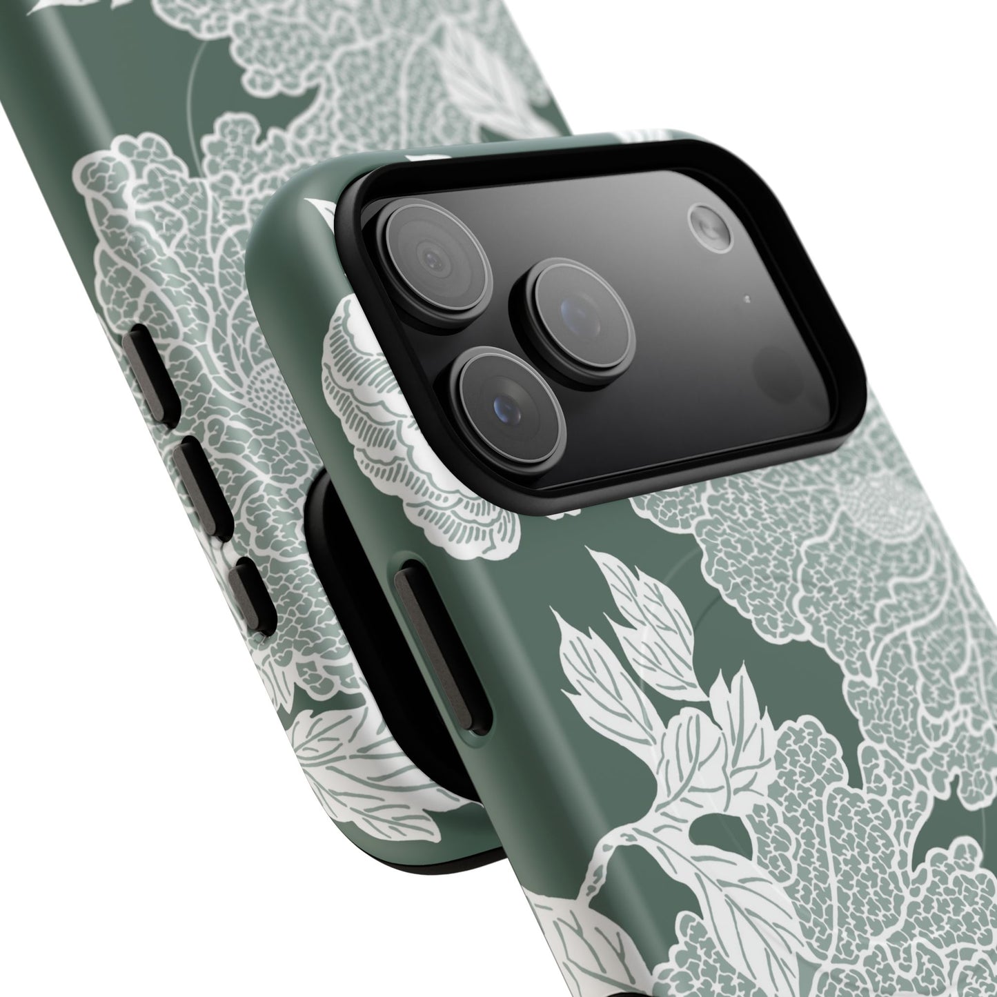 MagSafeタフケース - Deco Peony (グリーン) | iPhone 17 / iPhone 17 Air / iPhone 17 Pro / iPhone 17 Pro Max