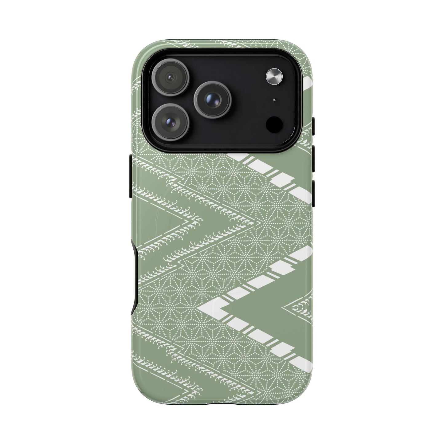 MagSafeタフケース - あっちこっち（白/淡い緑）| iPhone 17 / iPhone 17 Air / iPhone 17 Pro / iPhone 17 Pro Max