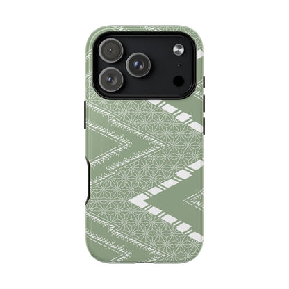 MagSafeタフケース - あっちこっち（白/淡い緑）| iPhone 17 / iPhone 17 Air / iPhone 17 Pro / iPhone 17 Pro Max