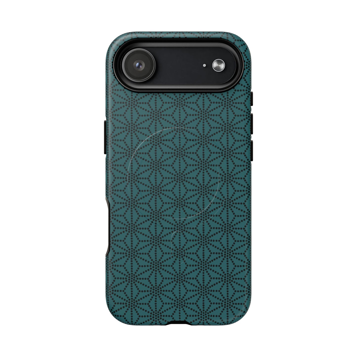 MagSafeタフケース - 麻の葉(黒/ティール) | iPhone 17 / iPhone 17 Air / iPhone 17 Pro / iPhone 17 Pro Max