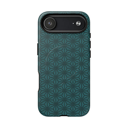 MagSafeタフケース - 麻の葉(黒/ティール) | iPhone 17 / iPhone 17 Air / iPhone 17 Pro / iPhone 17 Pro Max