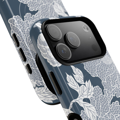 MagSafeタフケース - Deco Peony (ブルー) | iPhone 17 / iPhone 17 Air / iPhone 17 Pro / iPhone 17 Pro Max