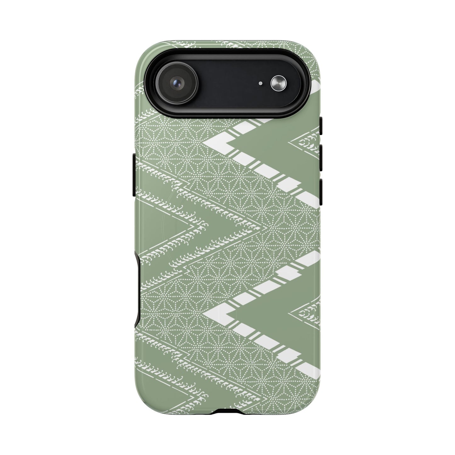 MagSafeタフケース - あっちこっち（白/淡い緑）| iPhone 17 / iPhone 17 Air / iPhone 17 Pro / iPhone 17 Pro Max