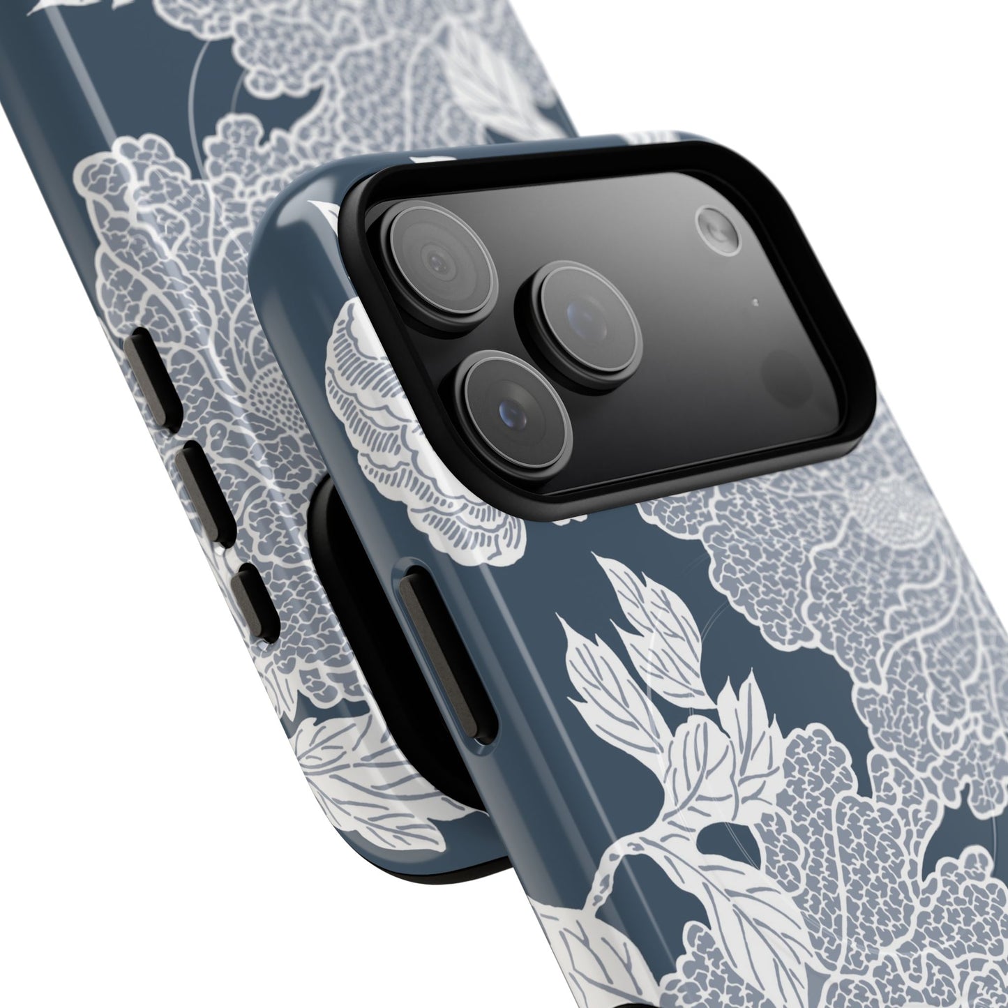 MagSafeタフケース - Deco Peony (ブルー) | iPhone 17 / iPhone 17 Air / iPhone 17 Pro / iPhone 17 Pro Max