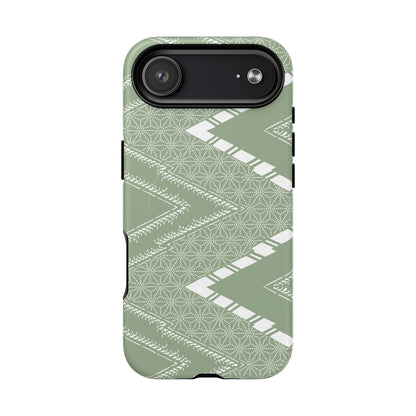 MagSafeタフケース - あっちこっち（白/淡い緑）| iPhone 17 / iPhone 17 Air / iPhone 17 Pro / iPhone 17 Pro Max