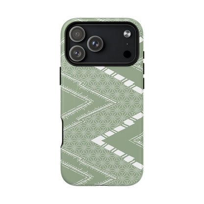 MagSafeタフケース - あっちこっち（白/淡い緑）| iPhone 17 / iPhone 17 Air / iPhone 17 Pro / iPhone 17 Pro Max