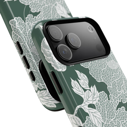 MagSafeタフケース - Deco Peony (グリーン) | iPhone 17 / iPhone 17 Air / iPhone 17 Pro / iPhone 17 Pro Max