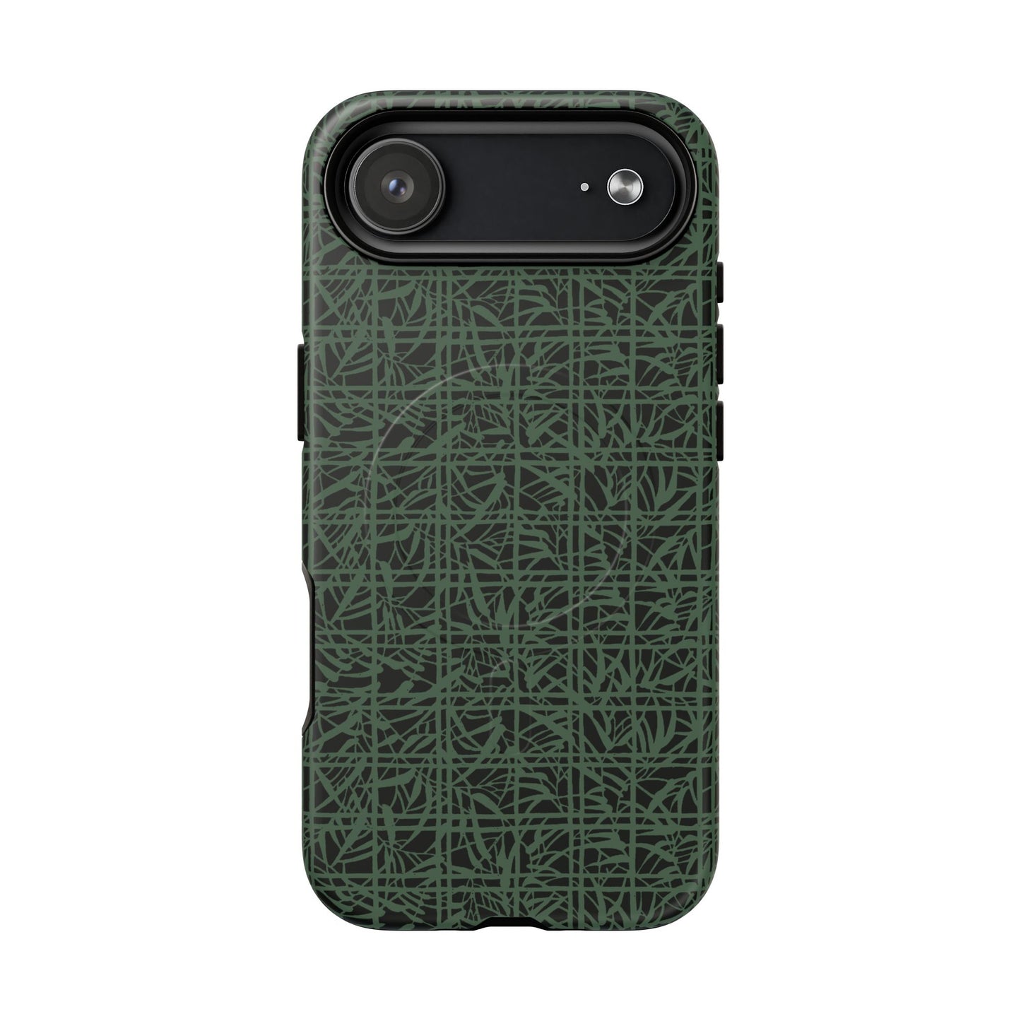 MagSafeタフケース - Bamboo Grid (グリーン/ブラック) | iPhone 17 / iPhone 17 Air / iPhone 17 Pro / iPhone 17 Pro Max