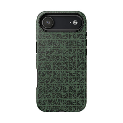 MagSafeタフケース - Bamboo Grid (グリーン/ブラック) | iPhone 17 / iPhone 17 Air / iPhone 17 Pro / iPhone 17 Pro Max