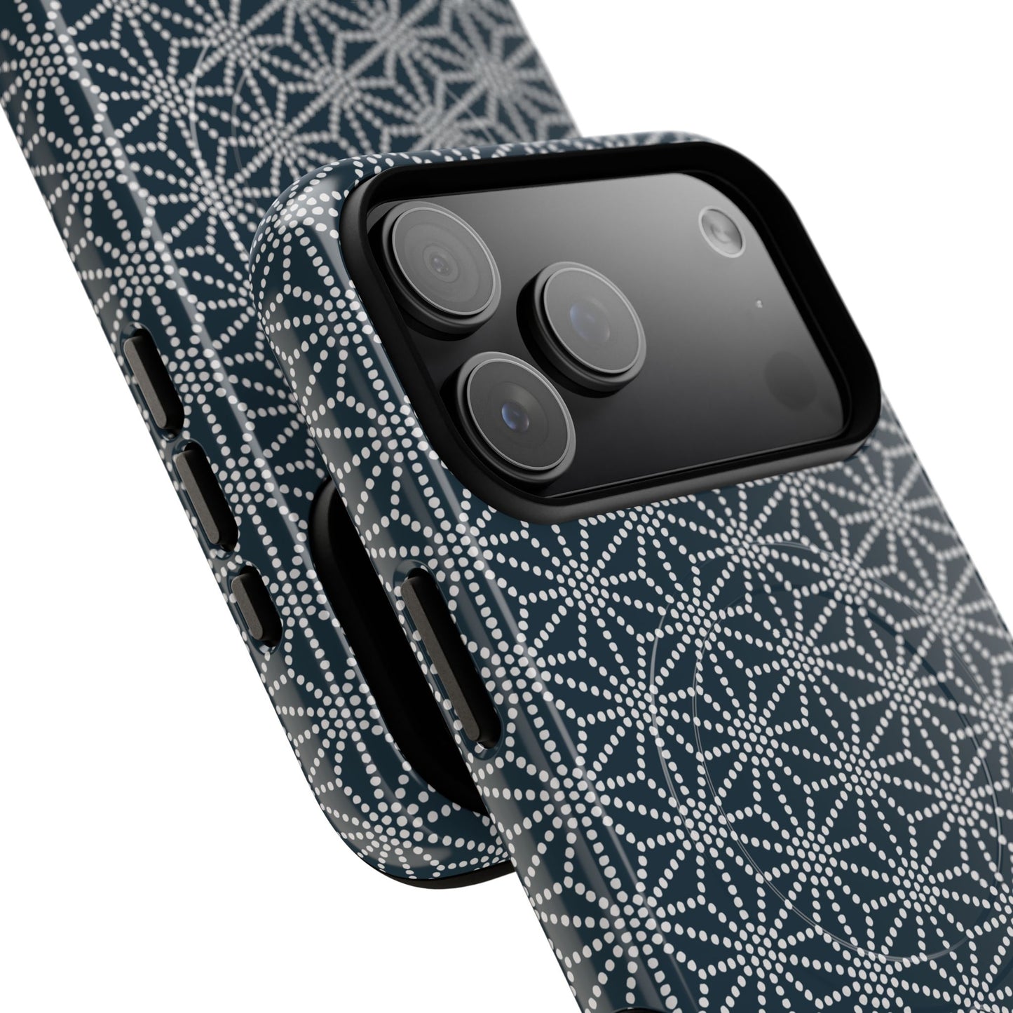 MagSafeタフケース - 麻の葉（白/ダックブルー） | iPhone 17 / iPhone 17 Air / iPhone 17 Pro / iPhone 17 Pro Max