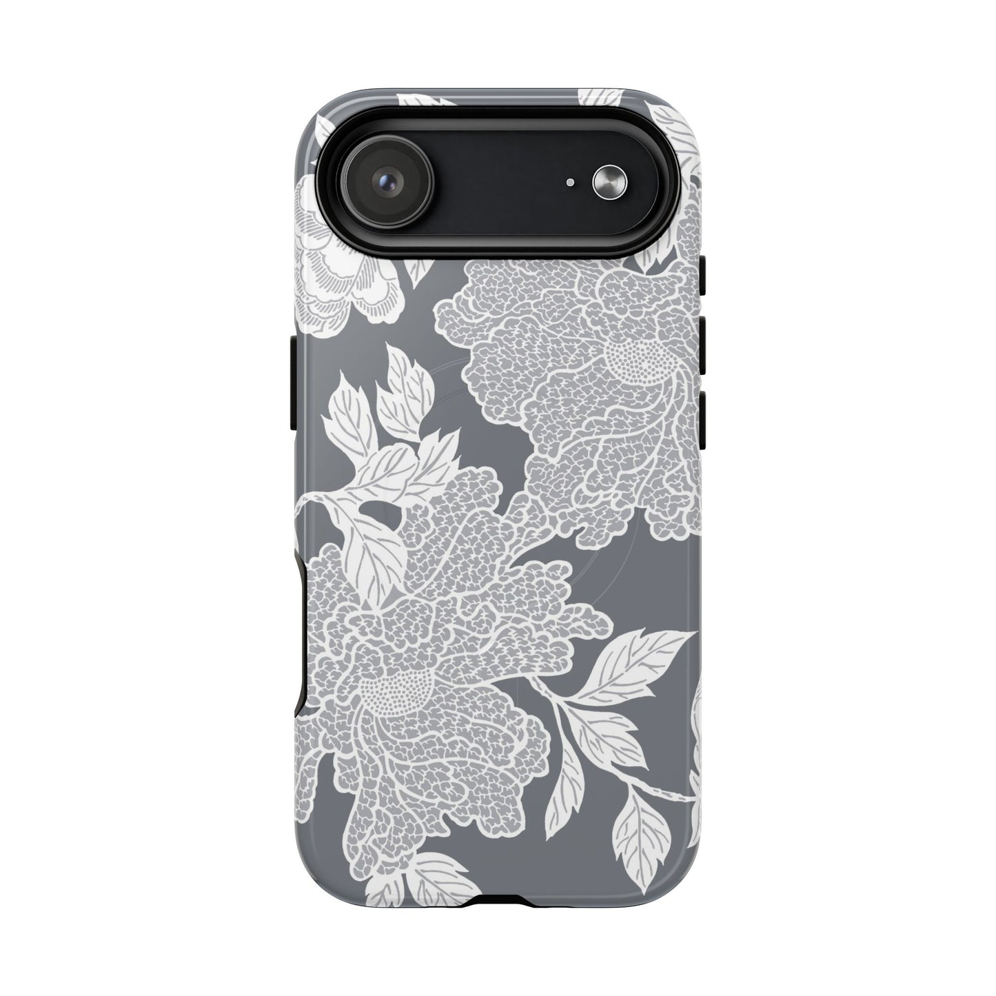 MagSafeタフケース - Deco Peony (グレー) | iPhone 17 / iPhone 17 Air / iPhone 17 Pro / iPhone 17 Pro Max