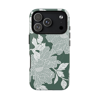 MagSafeタフケース - Deco Peony (グリーン) | iPhone 17 / iPhone 17 Air / iPhone 17 Pro / iPhone 17 Pro Max