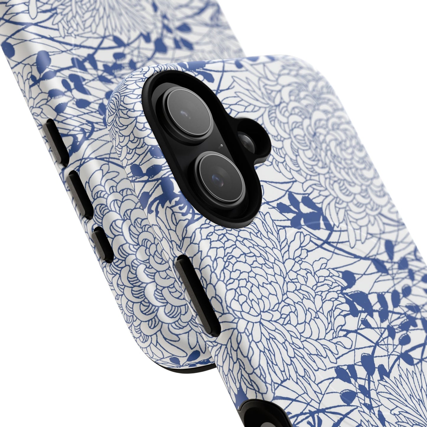 MagSafeタフケース - Chrysanthemums (ブルー/ホワイト) | iPhone 17 / iPhone 17 Air / iPhone 17 Pro / iPhone 17 Pro Max