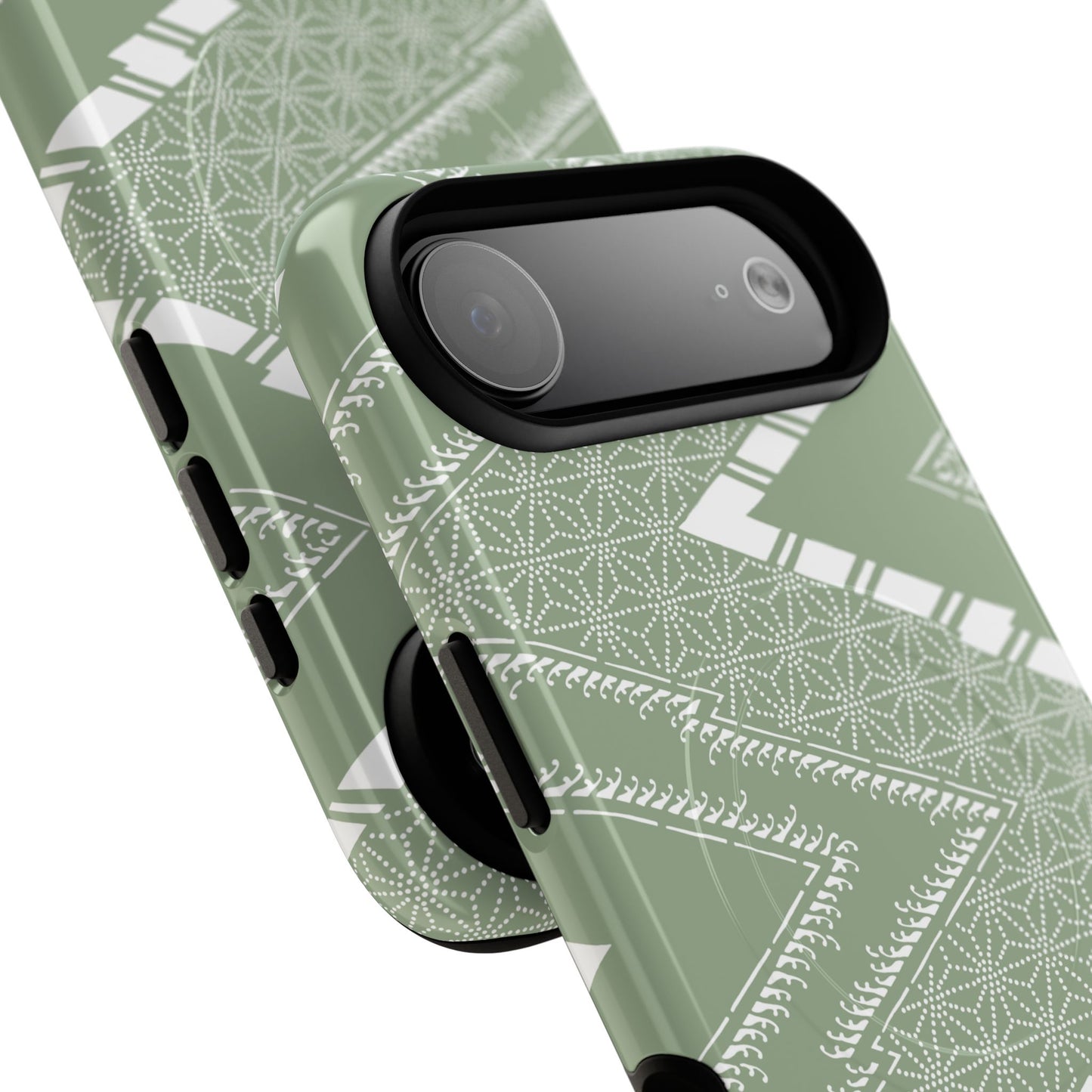 MagSafeタフケース - あっちこっち（白/淡い緑）| iPhone 17 / iPhone 17 Air / iPhone 17 Pro / iPhone 17 Pro Max