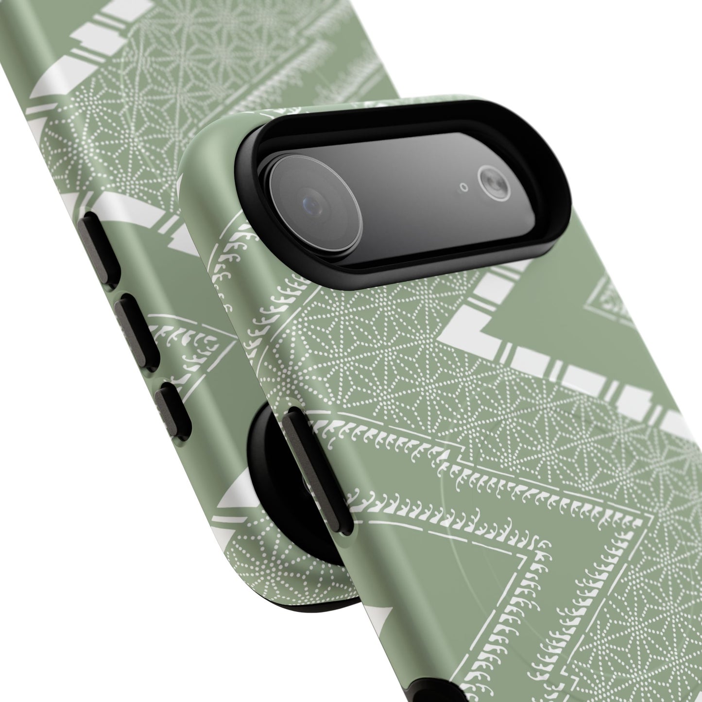 MagSafeタフケース - あっちこっち（白/淡い緑）| iPhone 17 / iPhone 17 Air / iPhone 17 Pro / iPhone 17 Pro Max