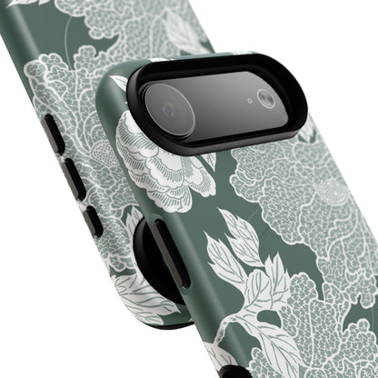 MagSafeタフケース - Deco Peony (グリーン) | iPhone 17 / iPhone 17 Air / iPhone 17 Pro / iPhone 17 Pro Max