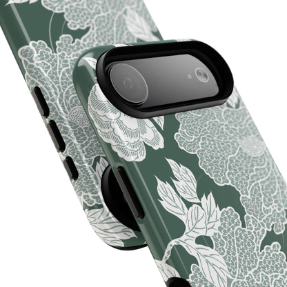 MagSafeタフケース - Deco Peony (グリーン) | iPhone 17 / iPhone 17 Air / iPhone 17 Pro / iPhone 17 Pro Max