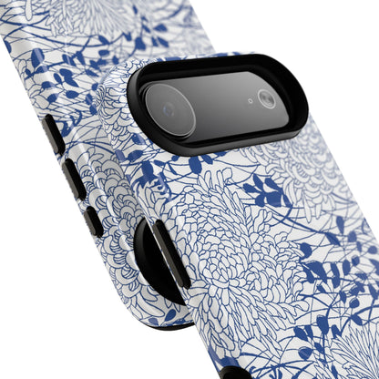 MagSafeタフケース - Chrysanthemums (ブルー/ホワイト) | iPhone 17 / iPhone 17 Air / iPhone 17 Pro / iPhone 17 Pro Max