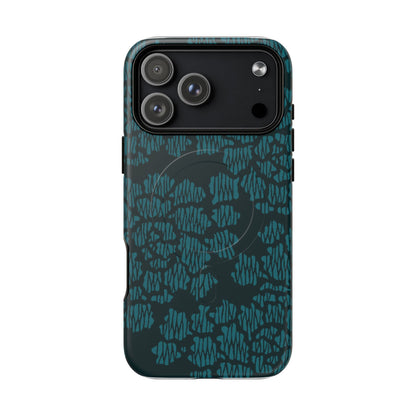 MagSafeタフケース - Modern Peony (ティール) | iPhone 17 / iPhone 17 Air / iPhone 17 Pro / iPhone 17 Pro Max