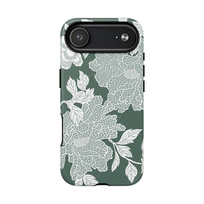 MagSafeタフケース - Deco Peony (グリーン) | iPhone 17 / iPhone 17 Air / iPhone 17 Pro / iPhone 17 Pro Max