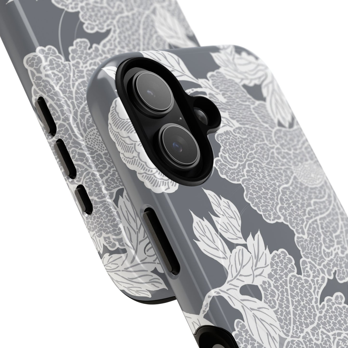 MagSafeタフケース - Deco Peony (グレー) | iPhone 17 / iPhone 17 Air / iPhone 17 Pro / iPhone 17 Pro Max