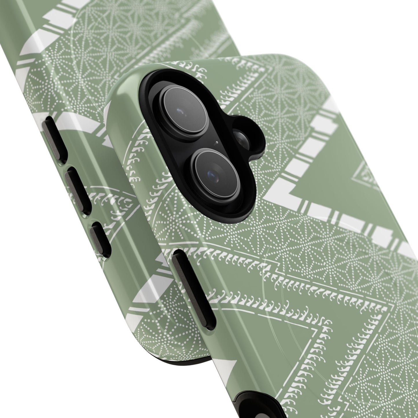 MagSafeタフケース - あっちこっち（白/淡い緑）| iPhone 17 / iPhone 17 Air / iPhone 17 Pro / iPhone 17 Pro Max