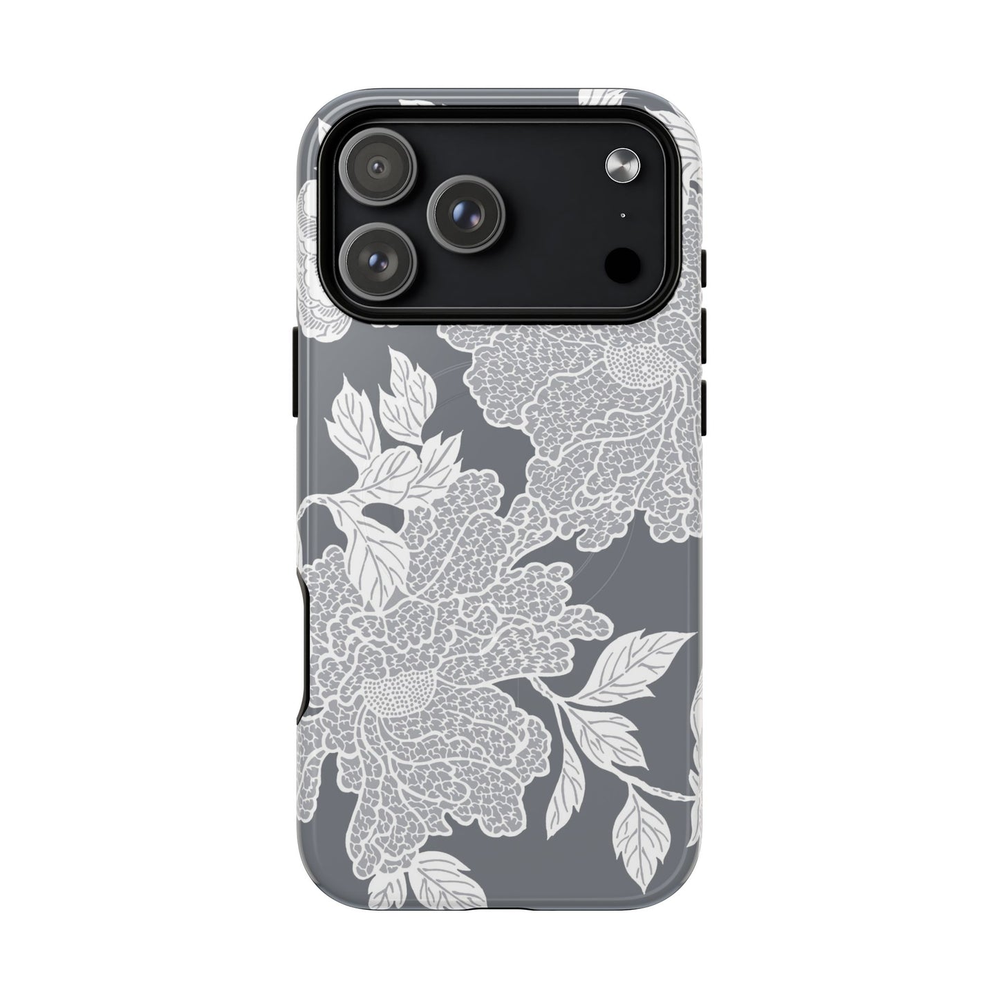 MagSafeタフケース - Deco Peony (グレー) | iPhone 17 / iPhone 17 Air / iPhone 17 Pro / iPhone 17 Pro Max