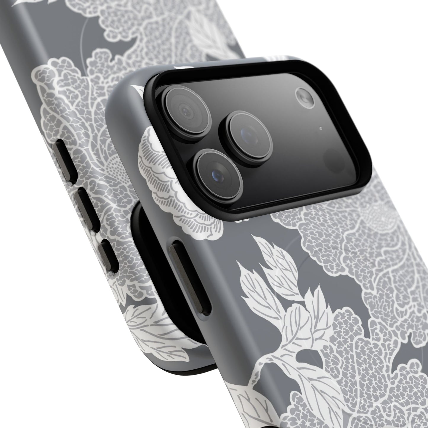 MagSafeタフケース - Deco Peony (グレー) | iPhone 17 / iPhone 17 Air / iPhone 17 Pro / iPhone 17 Pro Max