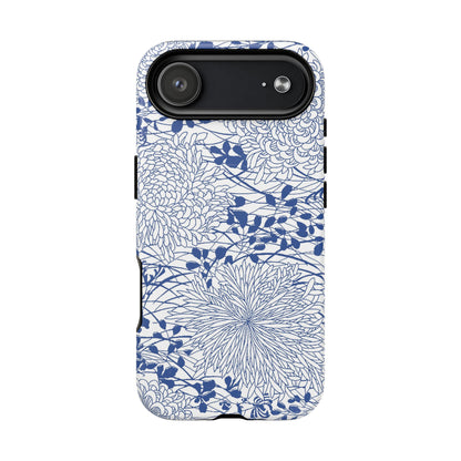 MagSafeタフケース - Chrysanthemums (ブルー/ホワイト) | iPhone 17 / iPhone 17 Air / iPhone 17 Pro / iPhone 17 Pro Max