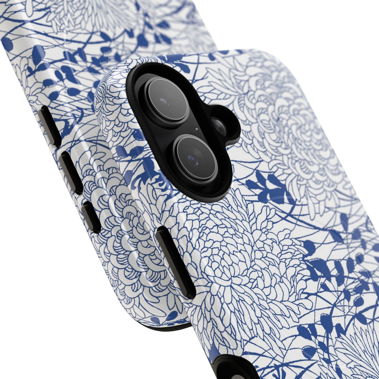 MagSafeタフケース - Chrysanthemums (ブルー/ホワイト) | iPhone 17 / iPhone 17 Air / iPhone 17 Pro / iPhone 17 Pro Max