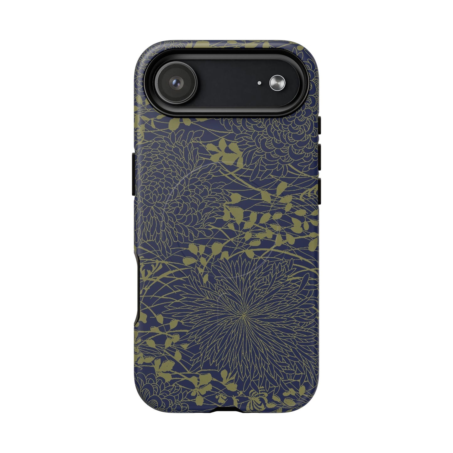MagSafeタフケース - Chrysanthemums (オリーブ/ダークブルー) | iPhone 17 / iPhone 17 Air / iPhone 17 Pro / iPhone 17 Pro Max