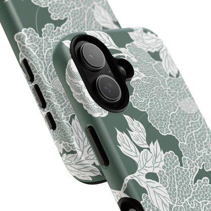 MagSafeタフケース - Deco Peony (グリーン) | iPhone 17 / iPhone 17 Air / iPhone 17 Pro / iPhone 17 Pro Max