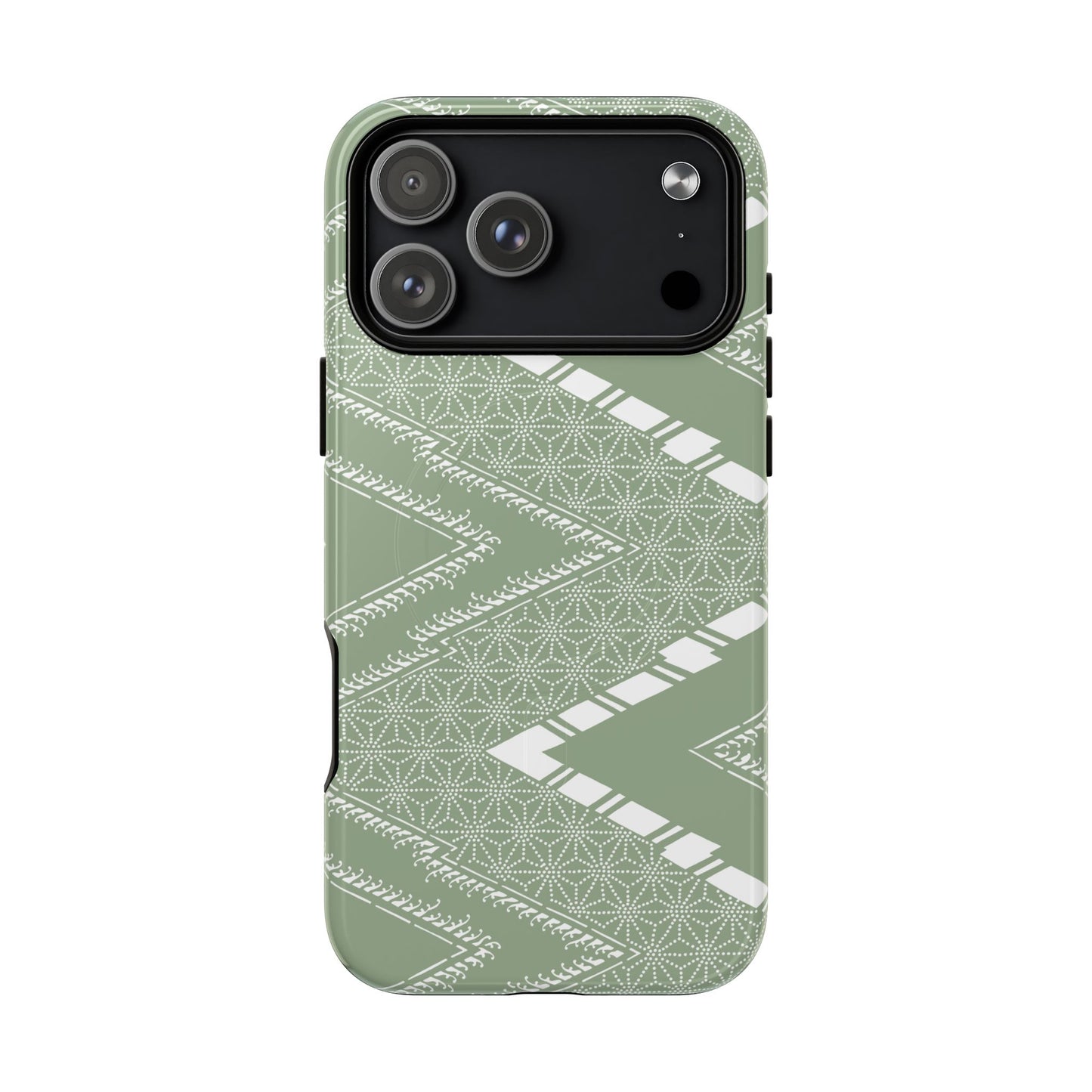 MagSafeタフケース - あっちこっち（白/淡い緑）| iPhone 17 / iPhone 17 Air / iPhone 17 Pro / iPhone 17 Pro Max