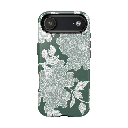 MagSafeタフケース - Deco Peony (グリーン) | iPhone 17 / iPhone 17 Air / iPhone 17 Pro / iPhone 17 Pro Max