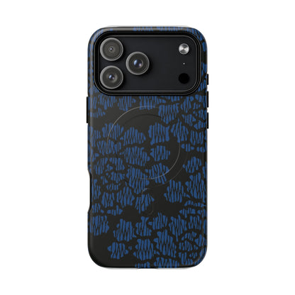 MagSafeタフケース - Modern Peony (ブルー) | iPhone 17 / iPhone 17 Air / iPhone 17 Pro / iPhone 17 Pro Max