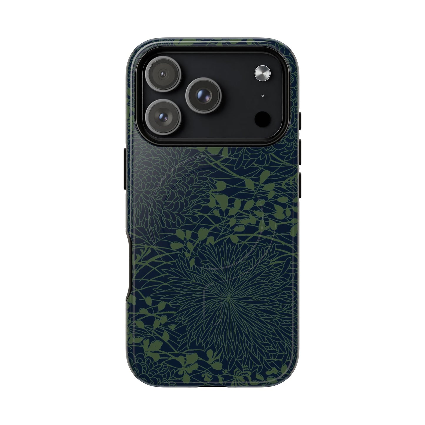 MagSafeタフケース - Chrysanthemums (グリーン/ブルー) | iPhone 17 / iPhone 17 Air / iPhone 17 Pro / iPhone 17 Pro Max