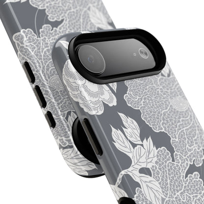 MagSafeタフケース - Deco Peony (グレー) | iPhone 17 / iPhone 17 Air / iPhone 17 Pro / iPhone 17 Pro Max