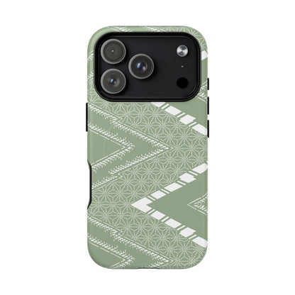 MagSafeタフケース - あっちこっち（白/淡い緑）| iPhone 17 / iPhone 17 Air / iPhone 17 Pro / iPhone 17 Pro Max