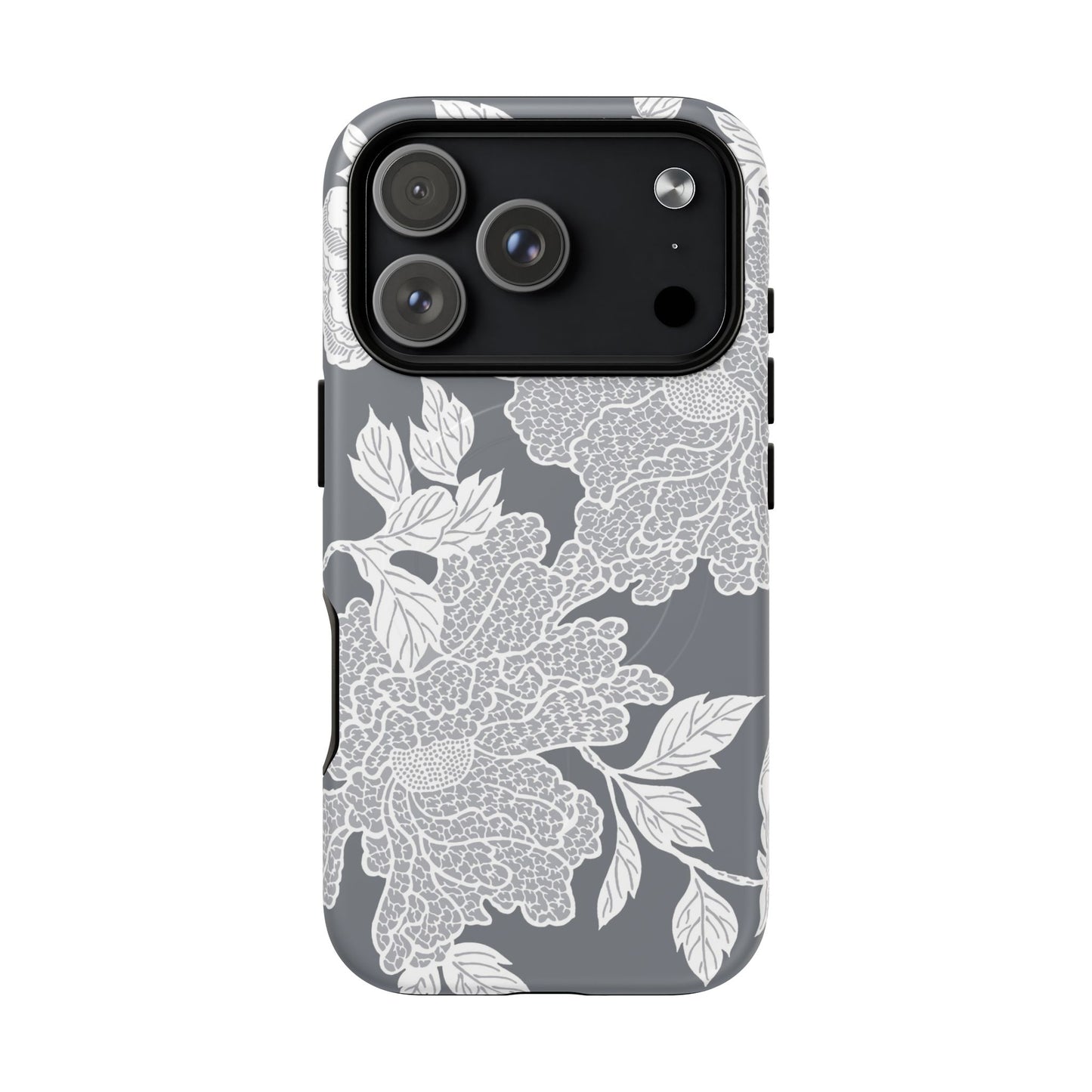 MagSafeタフケース - Deco Peony (グレー) | iPhone 17 / iPhone 17 Air / iPhone 17 Pro / iPhone 17 Pro Max