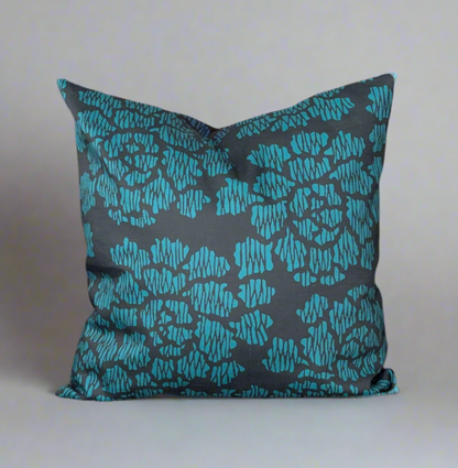 Modern Peony クッション - ティール