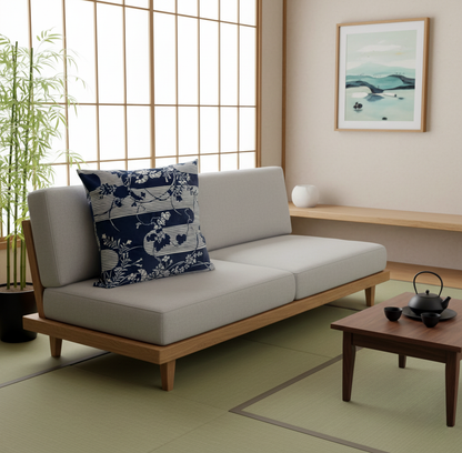 Morning Haze クッション - ブル ー／ホワイト